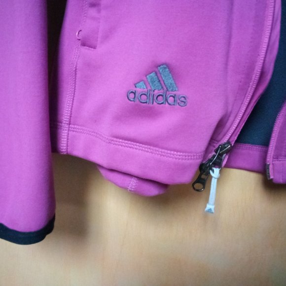 ADIDAS ClimaProof Wind Pink and Grey Full Zip Jacket Size Medium - Picture 5 of 7